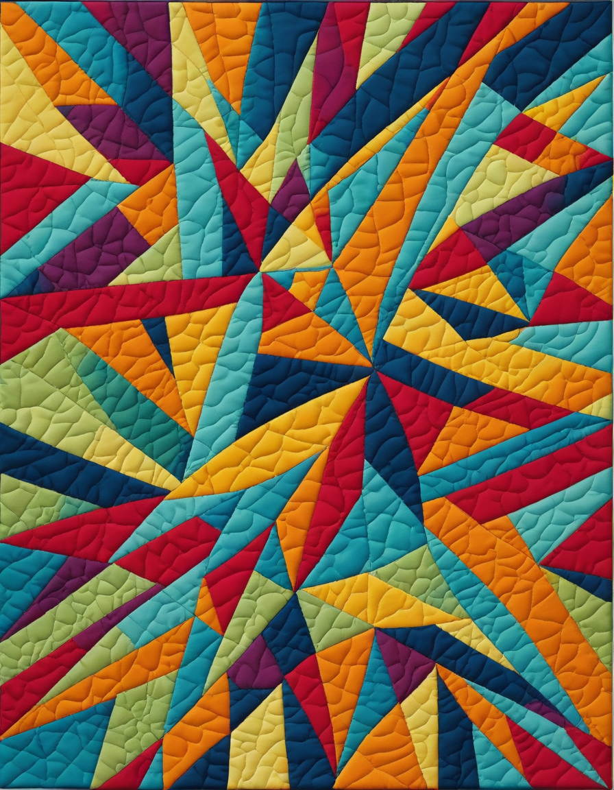 Quilting motif, abstract design, soft edges, reminiscent of Ken Danby's tachisme style